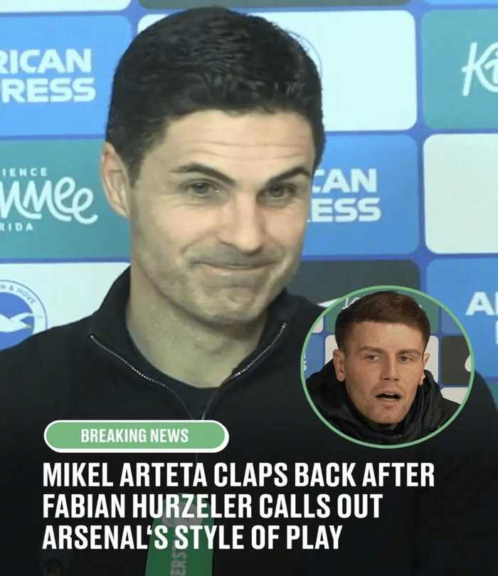 布莱顿主帅批阿森纳踢球方式，阿尔特塔回应捍卫球队风格